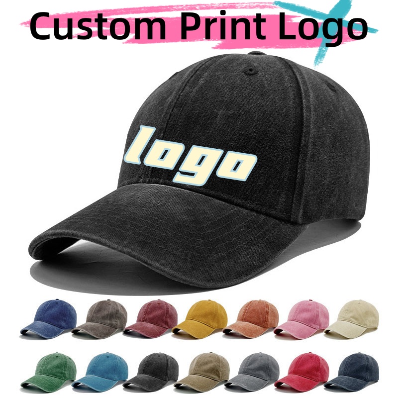 Hat Snapback Cap - 맞춤형 로고 프린트 빈티지 워싱 코튼