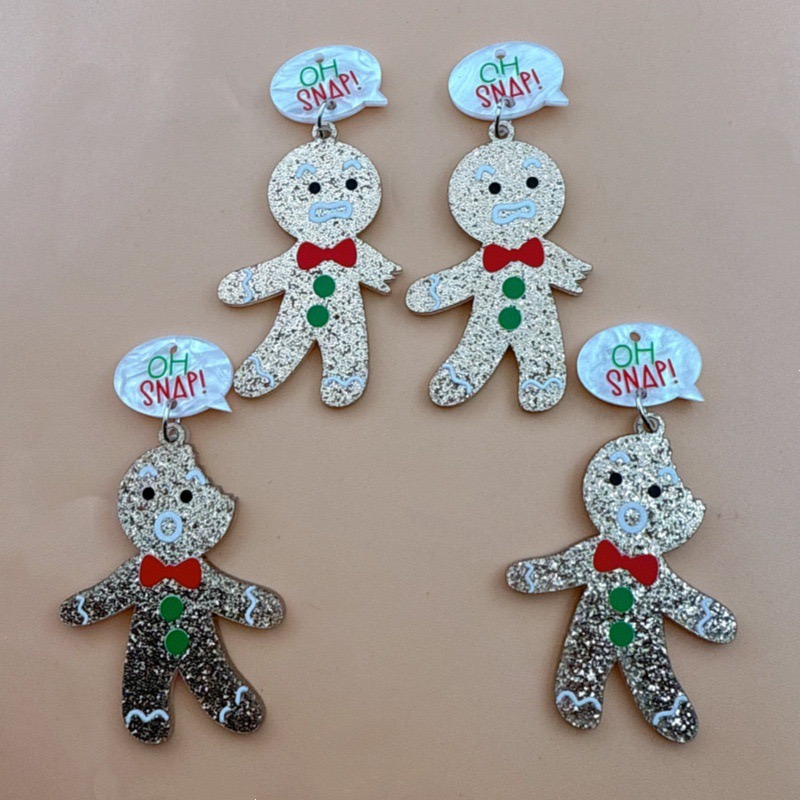 Men Accessories Pendant - 10개 귀여운 크리스마스 진저브레드맨 펜던트, DIY