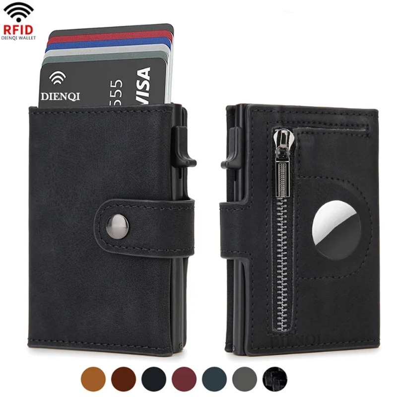 Coin Holder Men - 2PCS 빈티지 PU RFID 차단 지갑