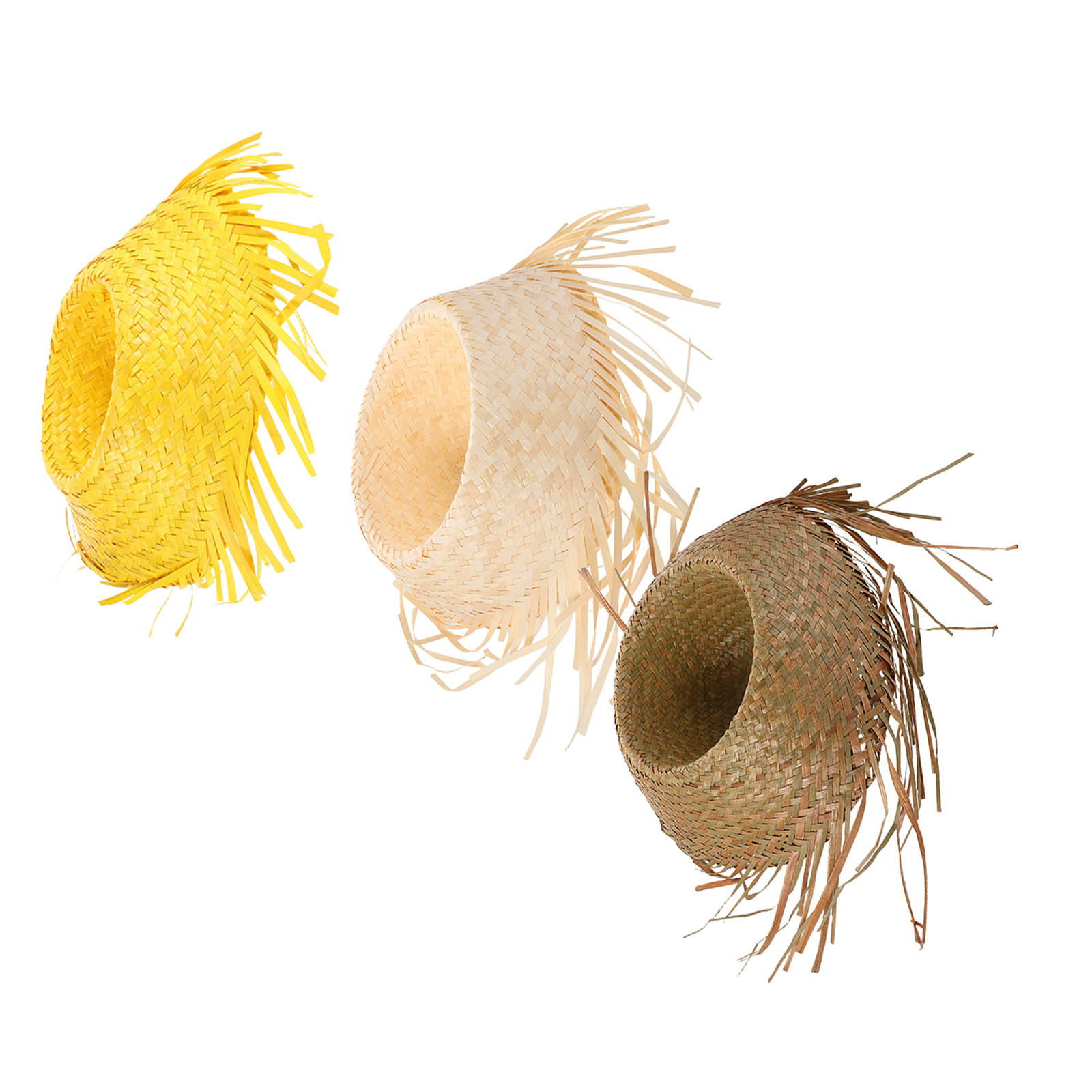 Men'S Vacation Accessories - 3Pcs 하와이 밀짚 모자 열대 섬