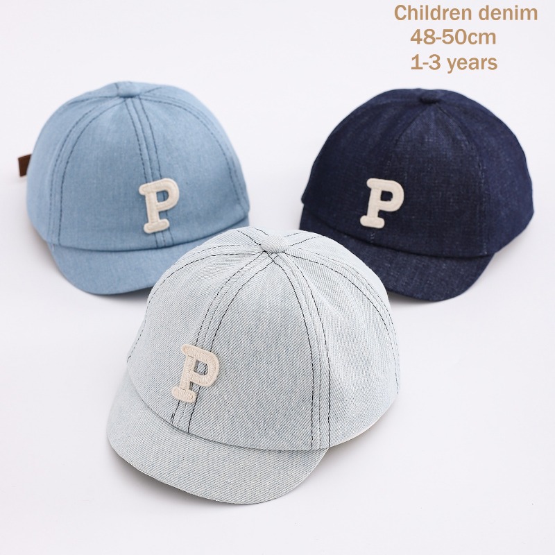 Hat Snapback Cap - 키즈 데님 야구 모자 48-50cm 워싱