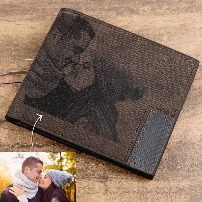 Bifold Leather Wallet - 사용자 정의 그림 PU 가죽 지갑