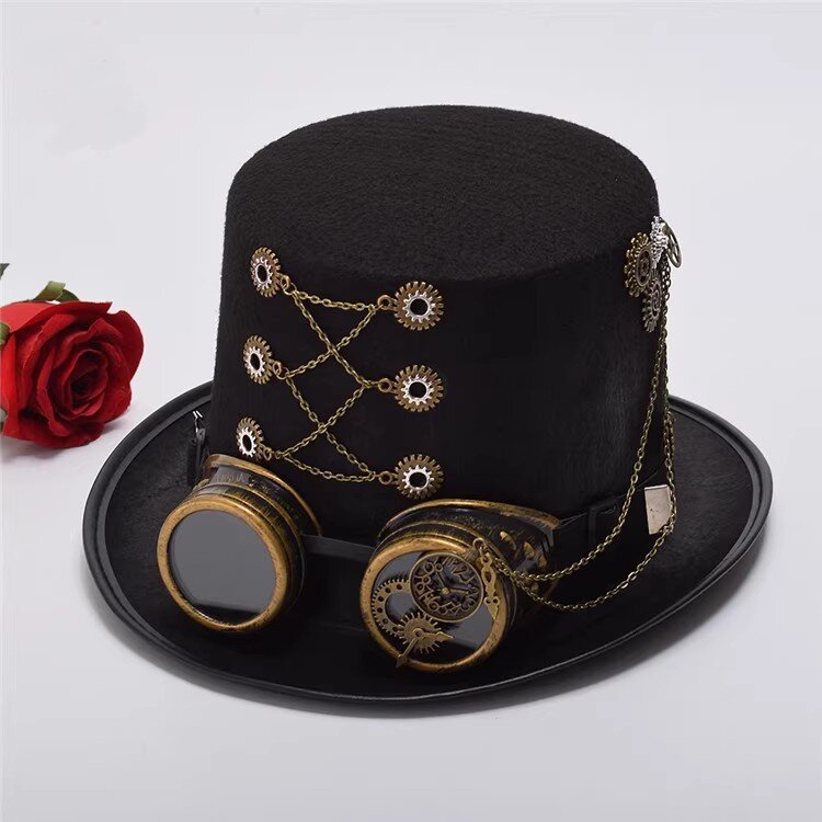 스팀펑크 남성용 고글 포함 탑햇, 게이 모자, 볼러 탑 - Men Accessories Hat 리뷰 및 가격