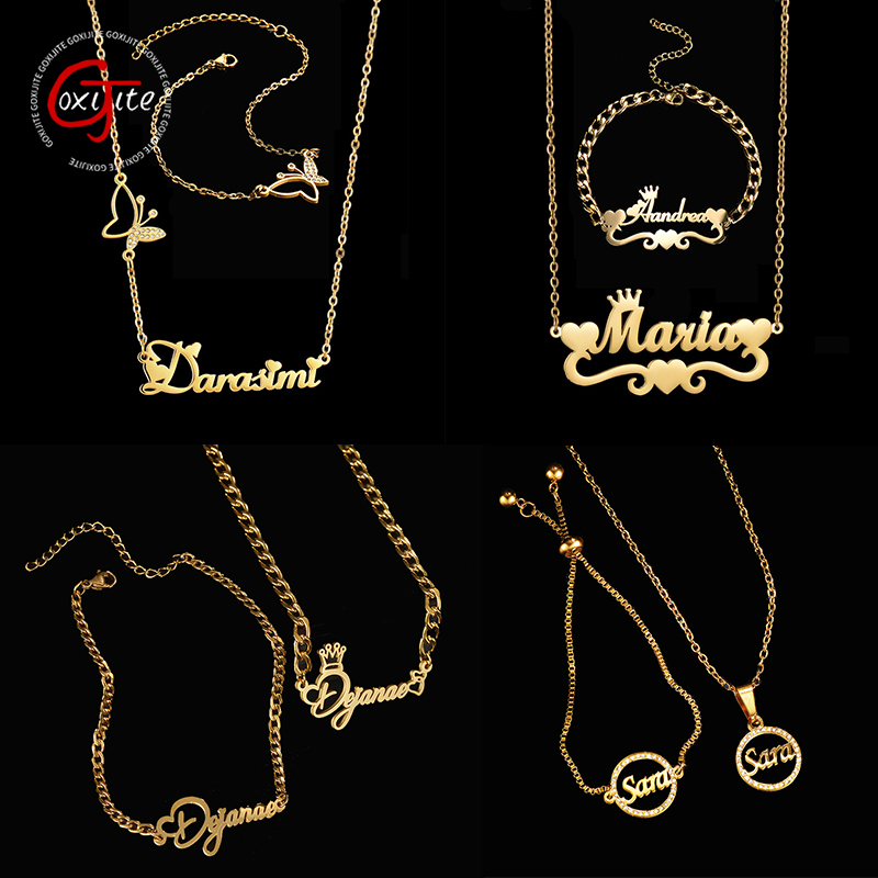 Goxijite 사용자 정의 이름 목걸이 세트 여성 스 - Men Accessories Gift Set 리뷰 및 가격