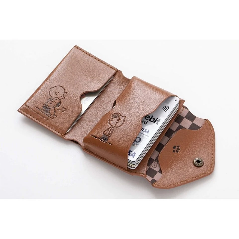 귀여운 스누피 만화 3단 PU 가죽 짧은 지갑 휴대용  - Bifold Leather Wallet 리뷰 및 가격
