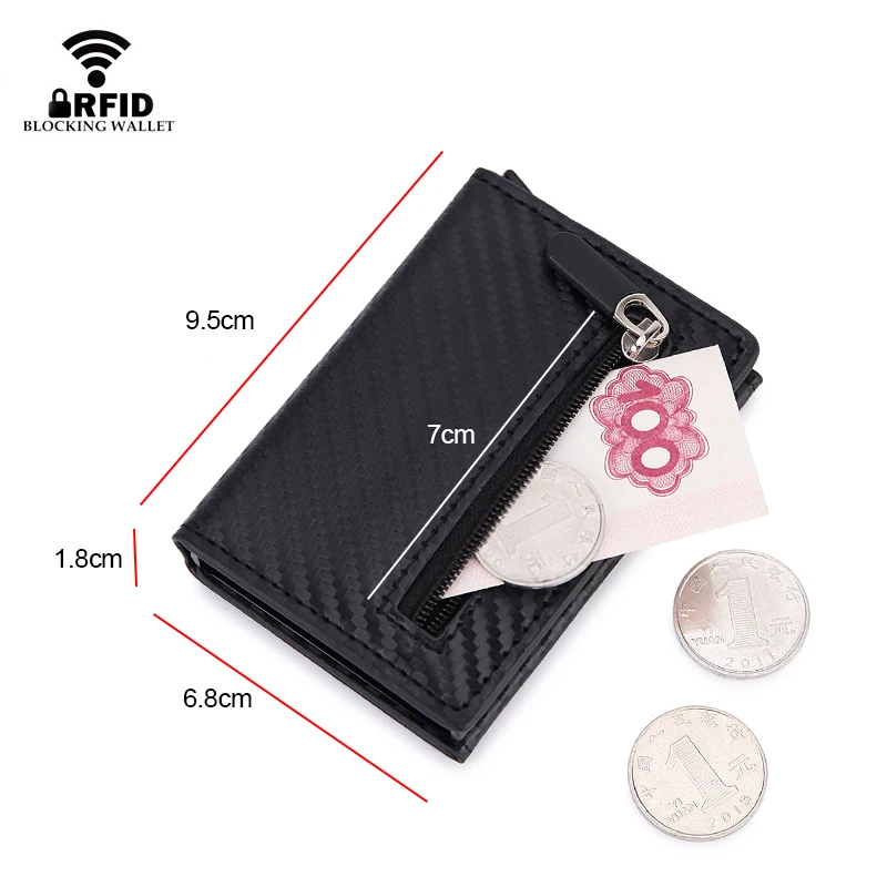 RFID 차단 카드 지갑 마그네틱 신용 카드 홀더 금속 - Coin Holder Men 리뷰 및 가격