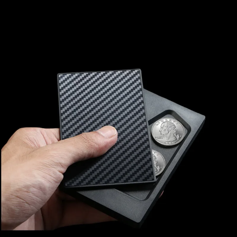남성용 신용 카드 홀더 코인 박스, 자동 팝업 탄소 섬 - Coin Holder Men 리뷰 및 가격
