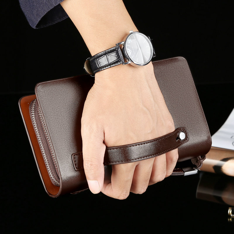 패션 남성용 지갑 브랜드 대형 지퍼 손목 스트랩 폰 남 - Coin Holder Men 리뷰 및 가격