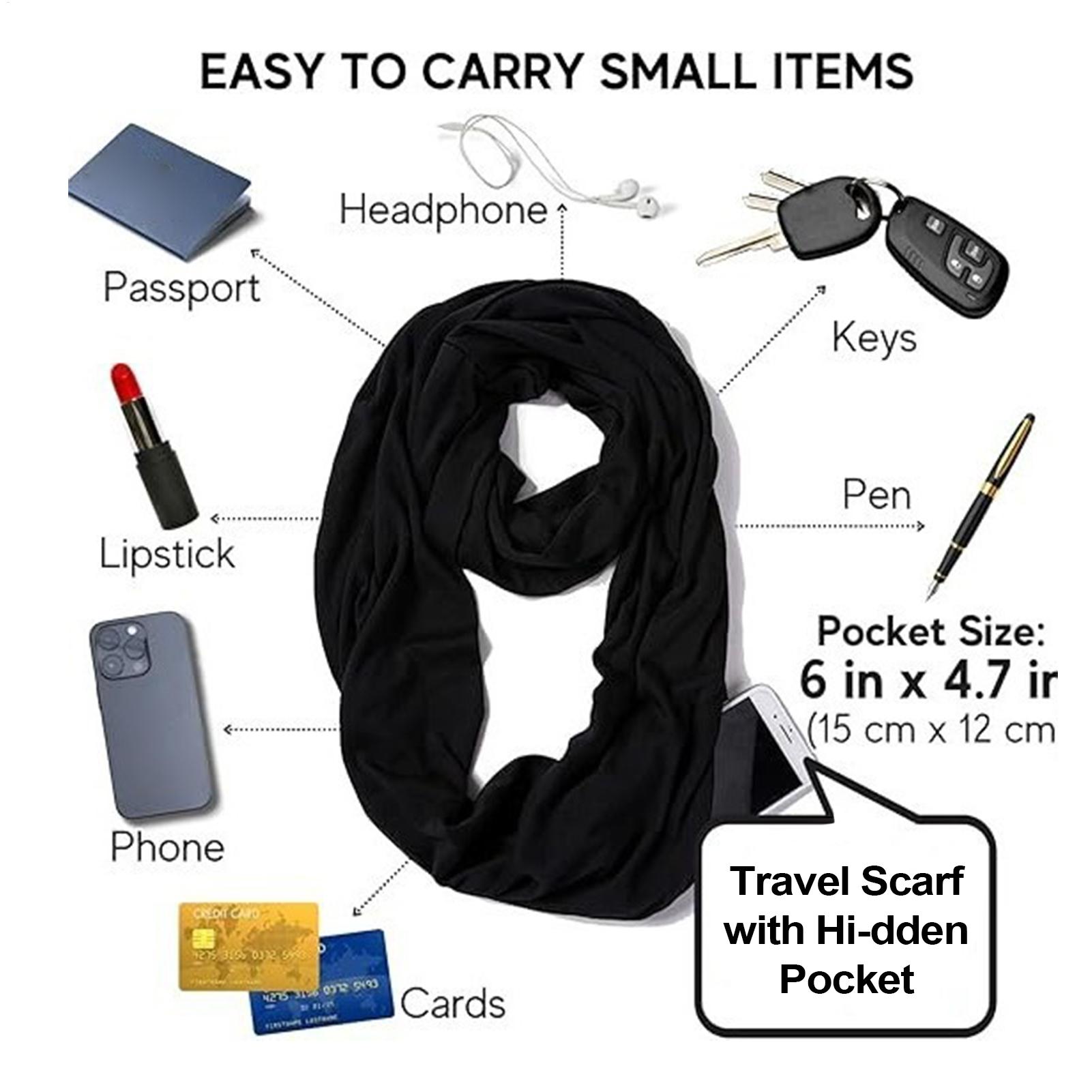 지퍼 포켓이있는 여행 목도리 목 스카프 여성용 경량 목 - Men'S Vacation Accessories 리뷰 및 가격